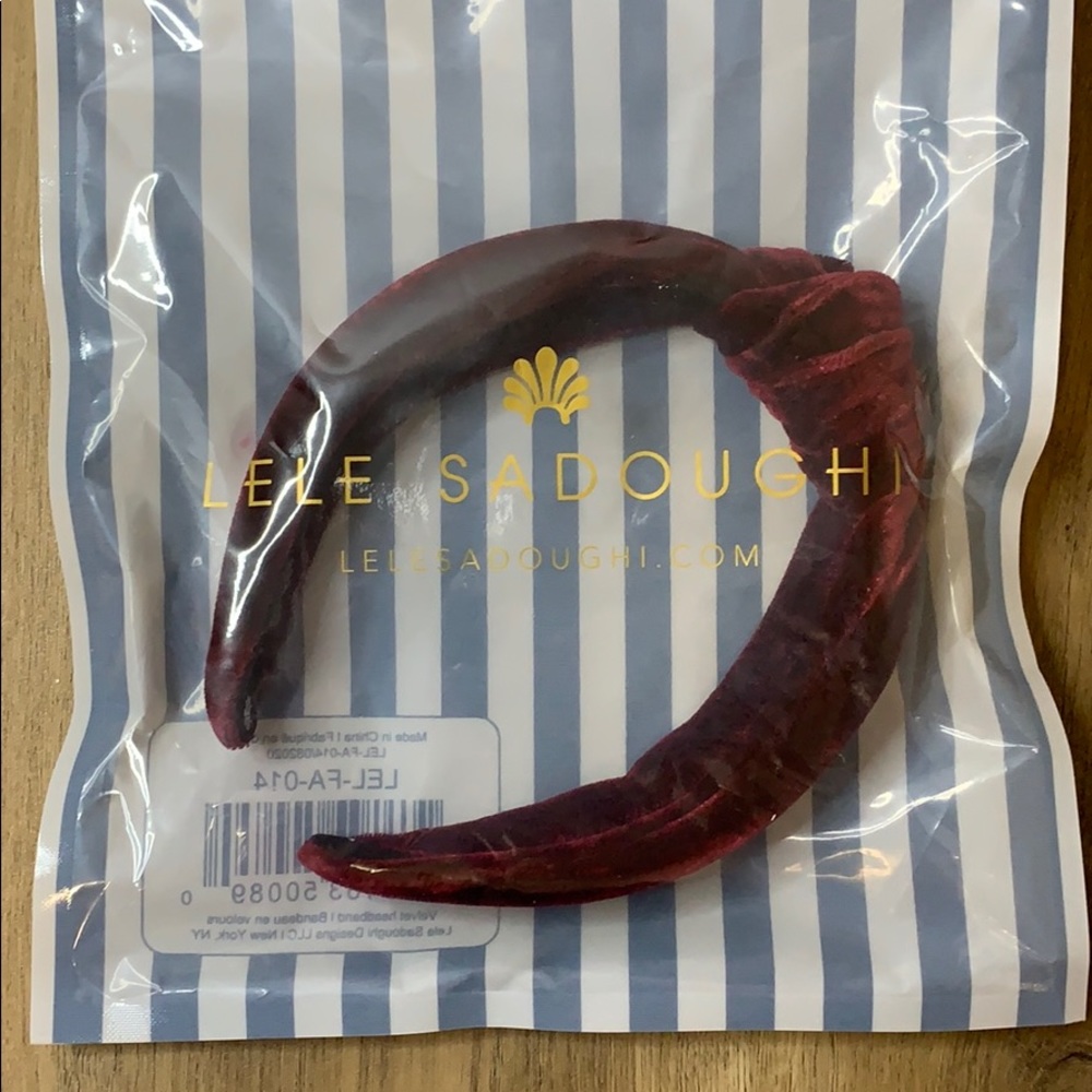 Lele Sadough Maroon Velvet Knotted Headband